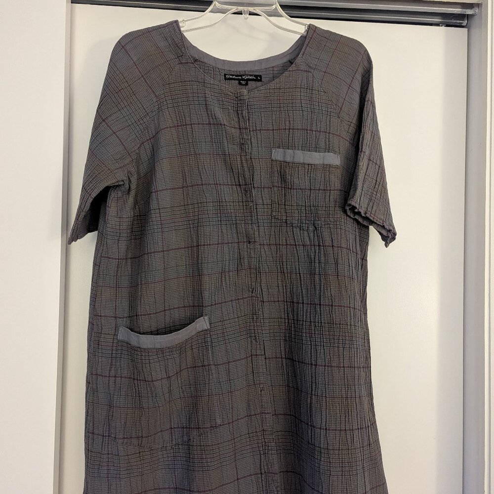 Gray/Red/Blue Plaid Gudrun Sjoden Tunic